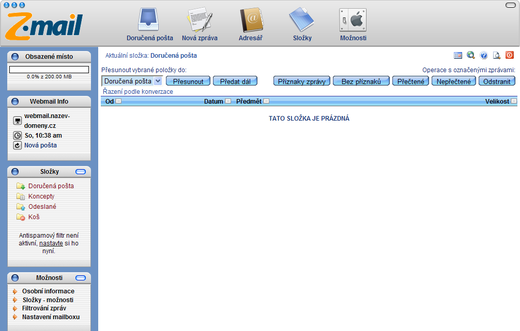 Webmail - šablony